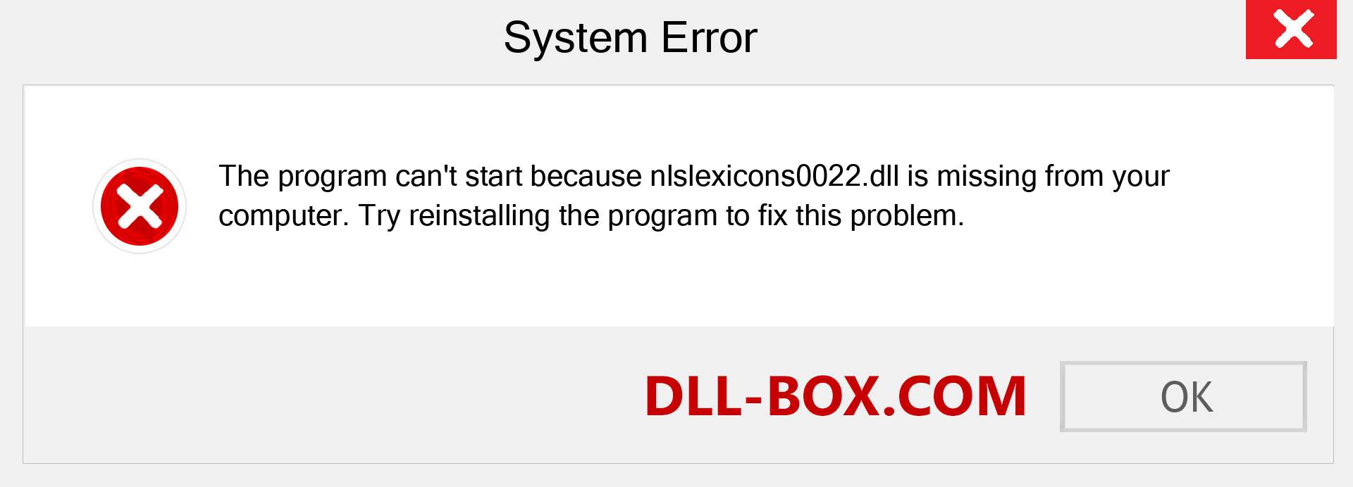  nlslexicons0022.dll file is missing?. Download for Windows 7, 8, 10 - Fix  nlslexicons0022 dll Missing Error on Windows, photos, images