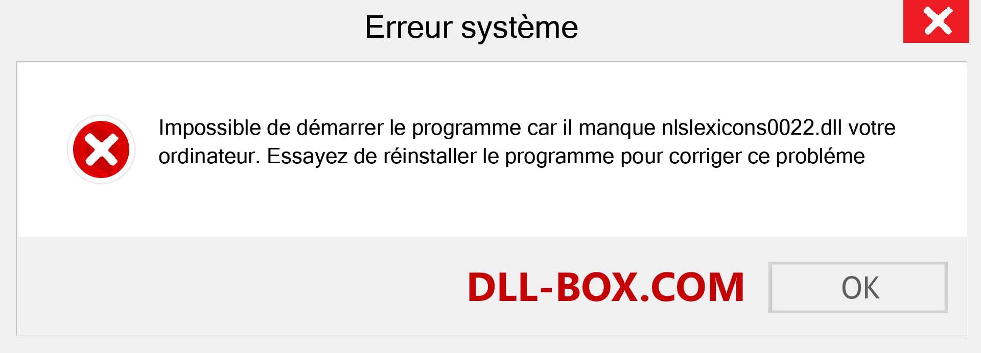 Le fichier nlslexicons0022.dll est manquant ?. Télécharger pour Windows 7, 8, 10 - Correction de l'erreur manquante nlslexicons0022 dll sur Windows, photos, images